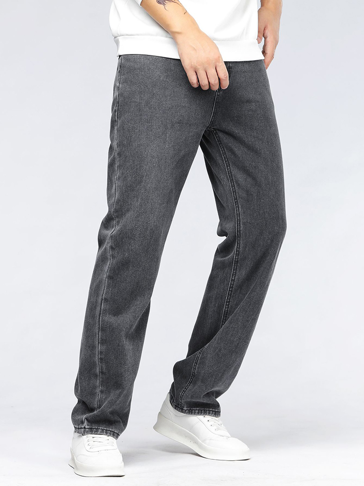 Men'S Fashion Grey Jeans - Koreaanse mode-baggy jeans voor heren, klassieke