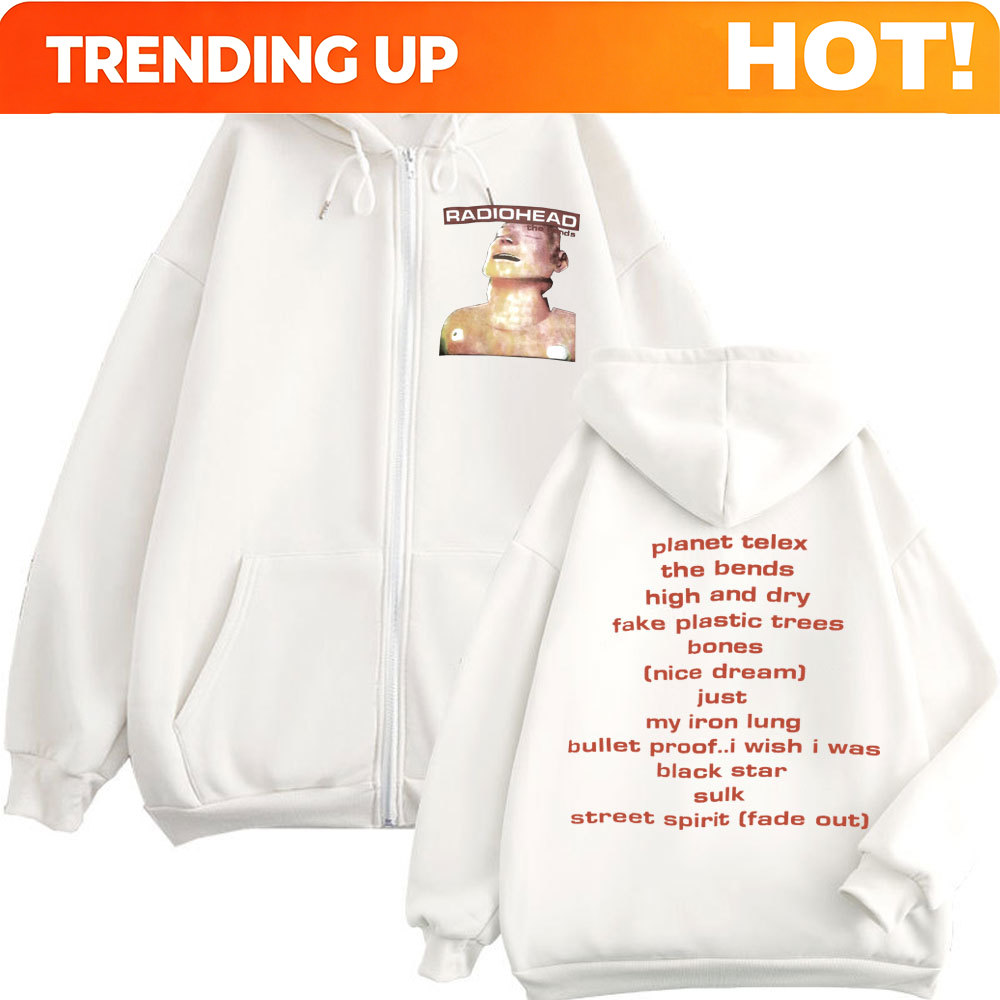 Mens Fashion Zip Up Hoodies - Rockband Radiohead Muziekalbum Rits Hoodie Heren