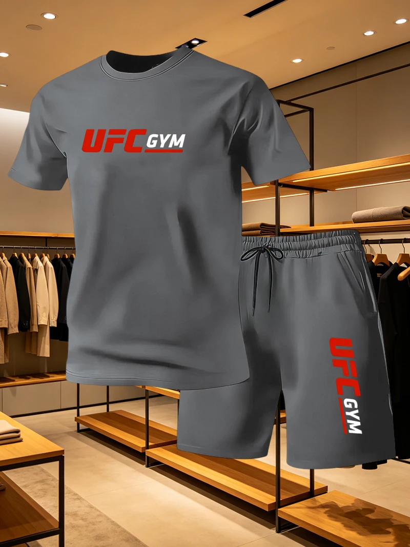 Men'S Fashion Videos - Herensportkleding T-shirt Shorts UFC Casual Set