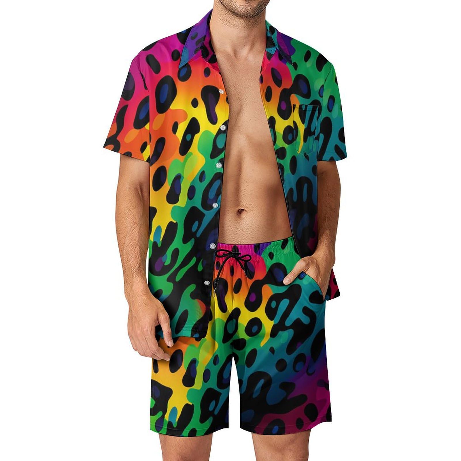 Men'S Fashion Videos - Zomer onregelmatige geometrische 3D print heren