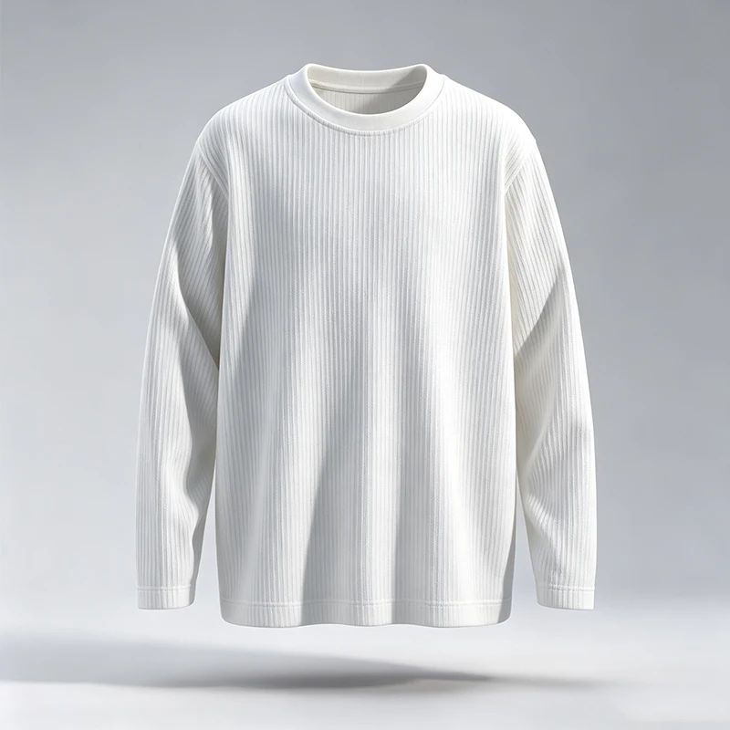 Men'S Fashion T Shirts - Heren T-shirt met lange mouwen, verticale