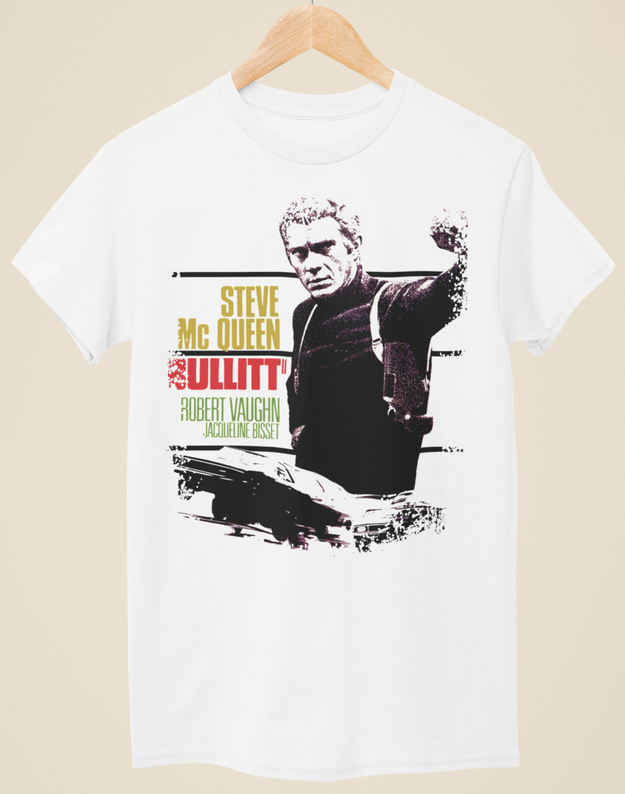 Poster Men Fashion - Bullitt-Film Poster Geïnspireerd Unisex Wit T-Shirt