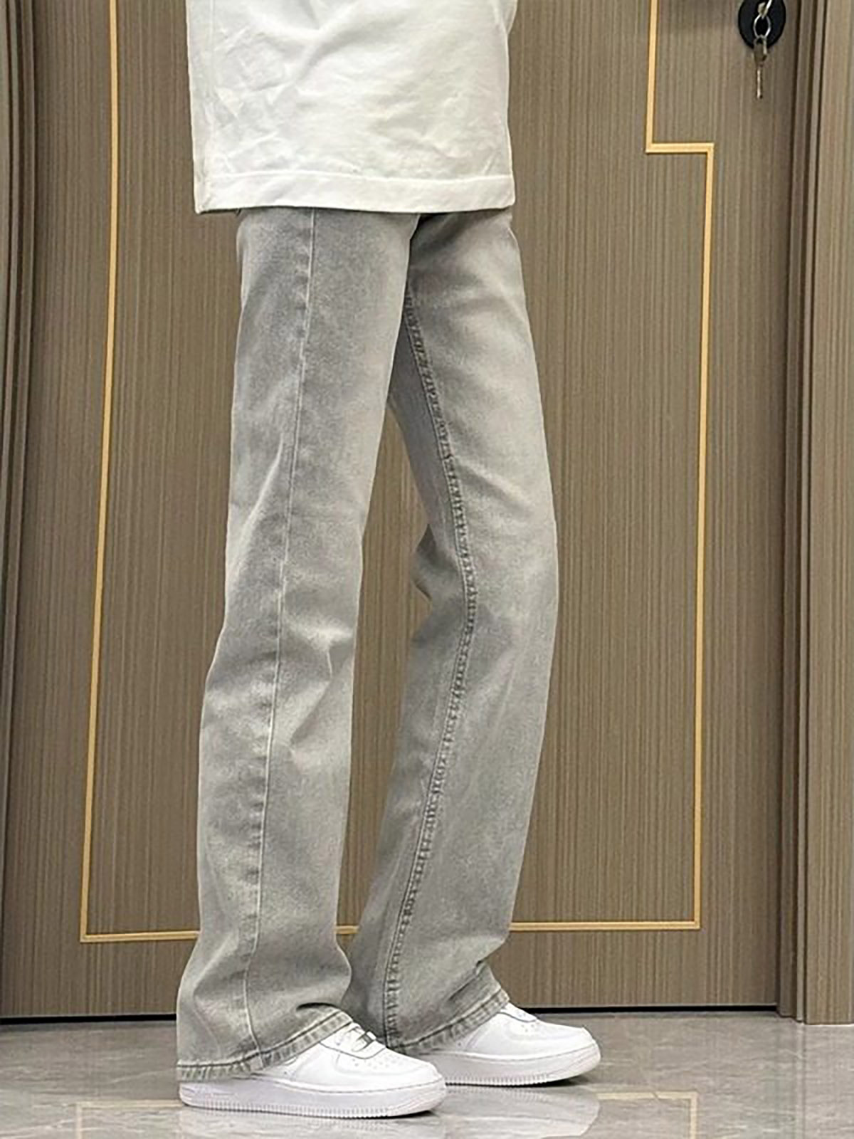 Rookgrijze, rechte, slanke jea - Men'S Fashion Grey Jeans recensie en prijs