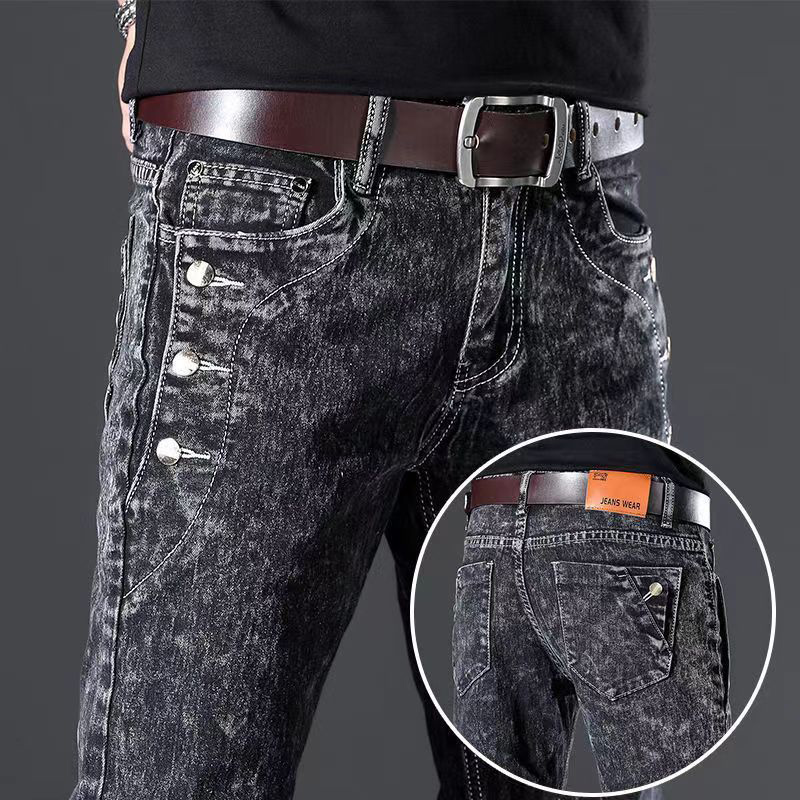 Klassieke slanke vintage mode  - Men'S Fashion Grey Jeans recensie en prijs