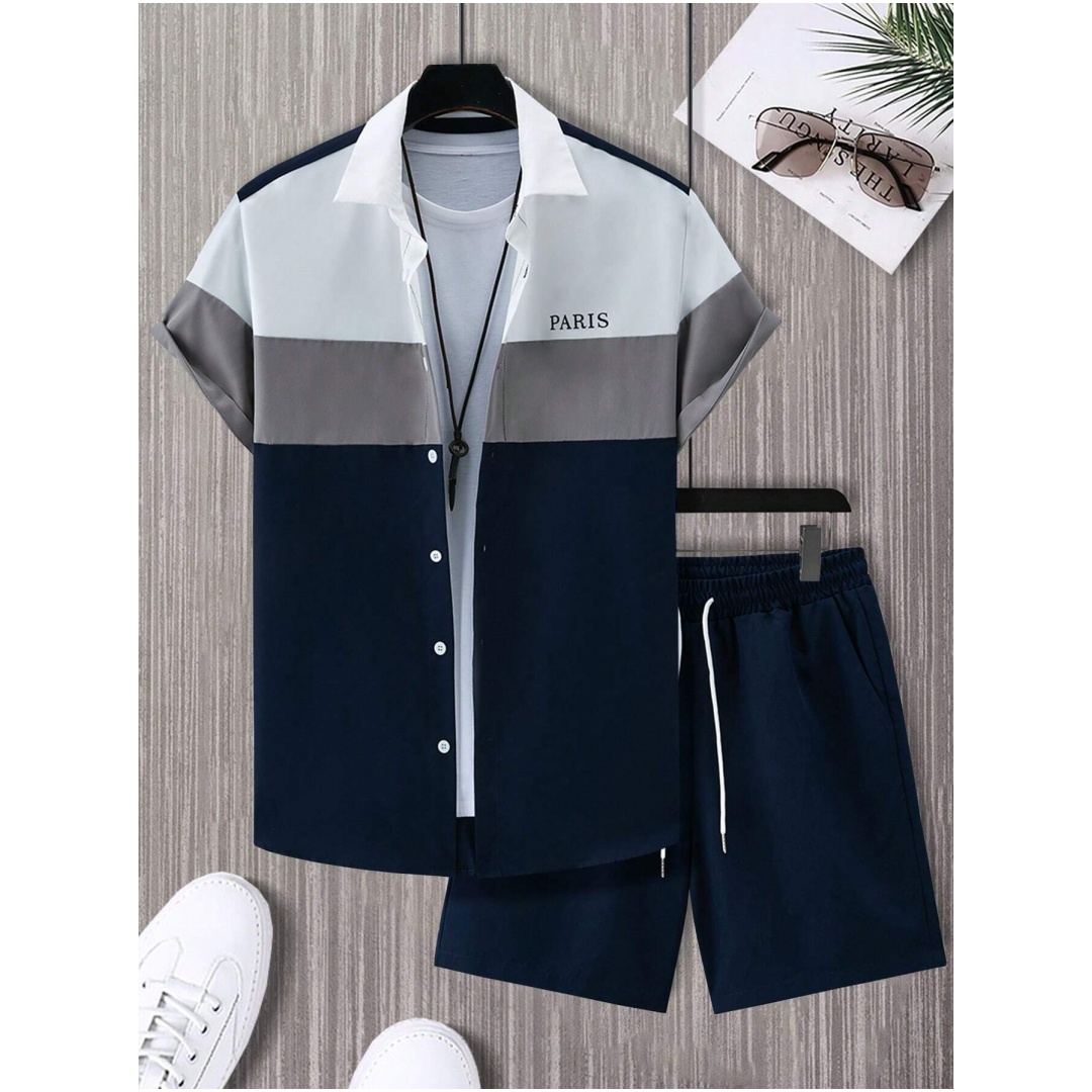 Herenmodepak Blauw en wit patc - Mens Fashion Clothes recensie en prijs